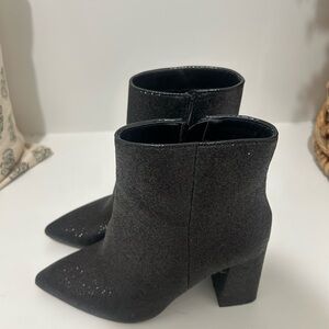 Chic Black Glitter Ankle Booties